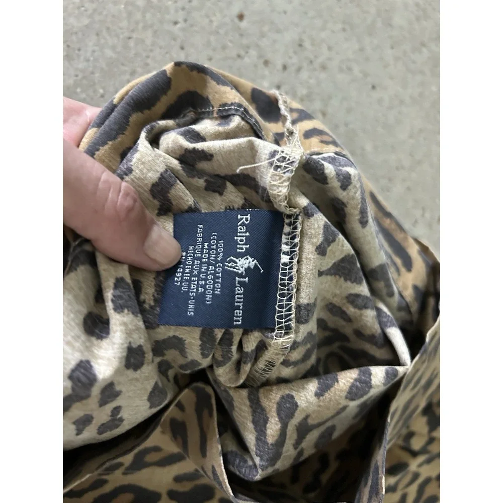 Ralph Lauren Aragon Leopard Animal Print King Pillowcase Guinevere Vintage VGUC